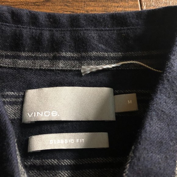 Vince Blue Gray Stripe 100% Cotton Button Down - Picture 3 of 8